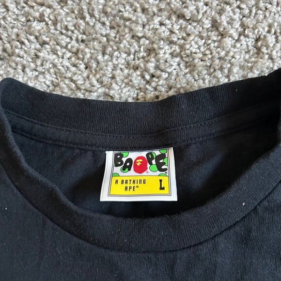 BAPE Mens Sz L Bathing Ape WGM "World Gone Mad" Black Graphic T-Shirt - Picture 6 of 9